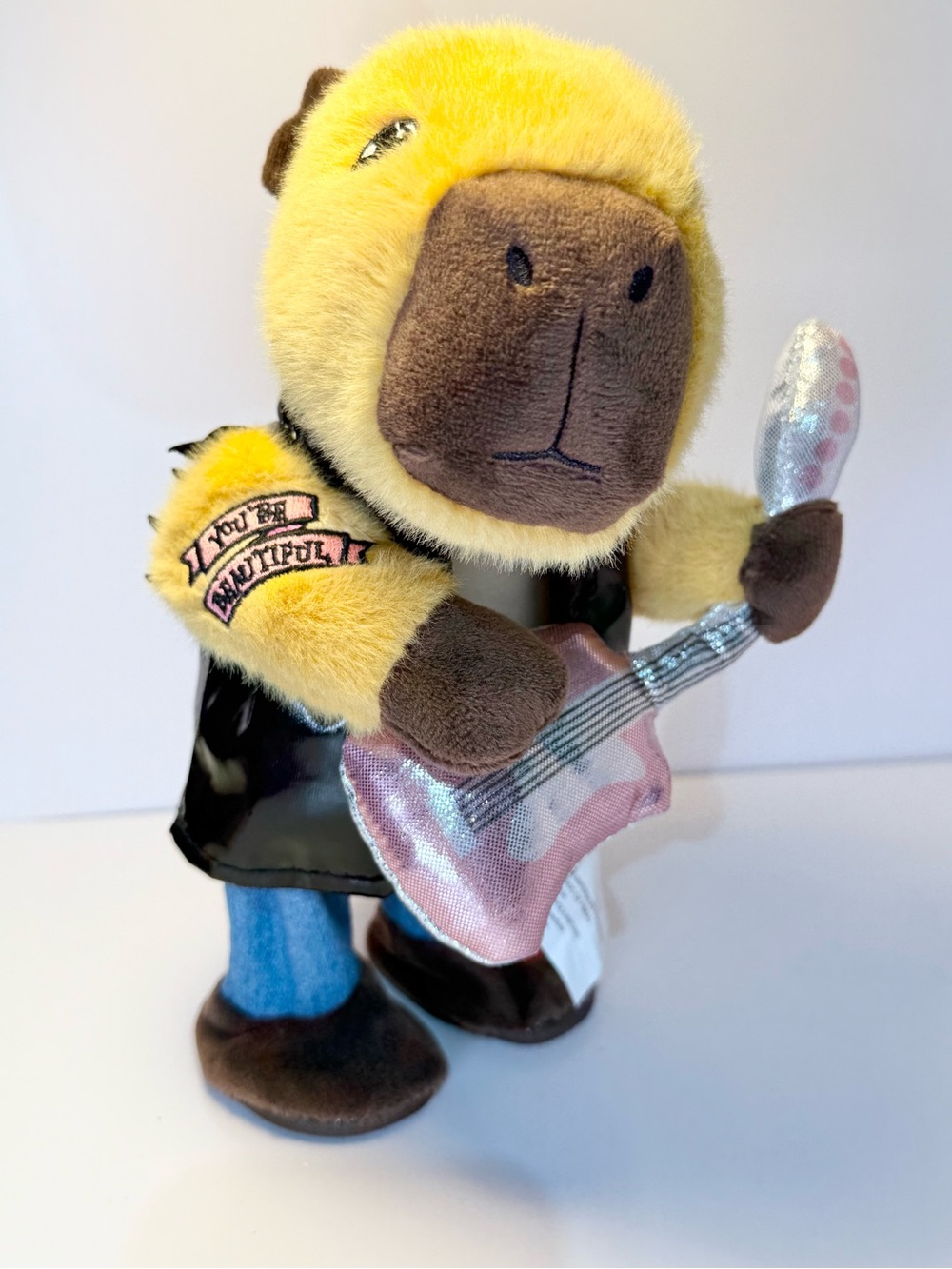 Gemmy Lil' Side Steppers Rock 'N Roll Capybara Animated Valentine Plush Works